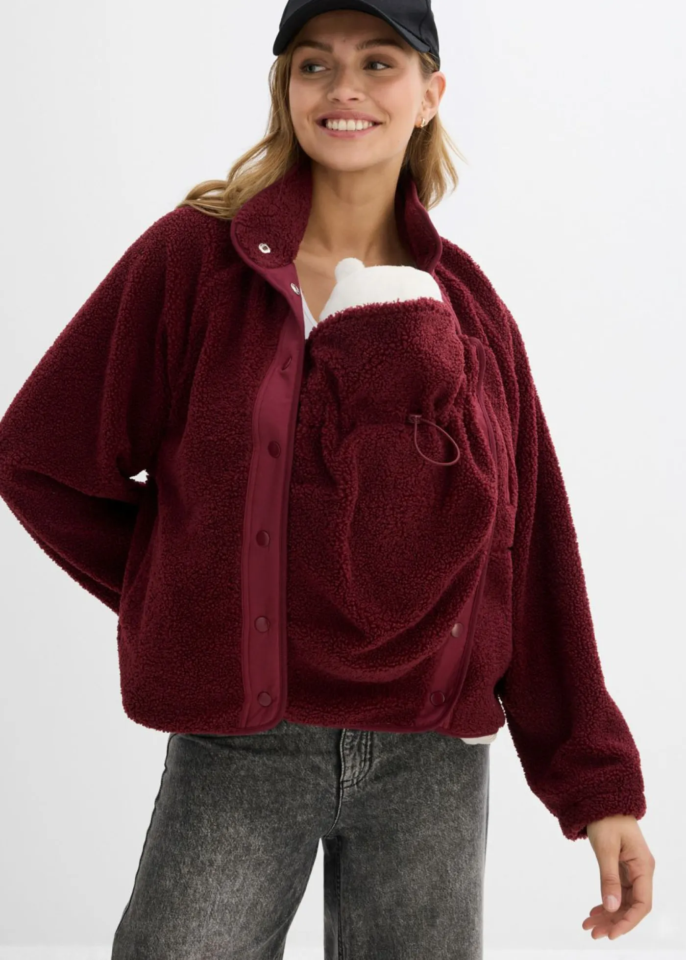 bonprix bonprix Chaqueta polar premamá/de porteo 3 en 1 mora oscuro Online