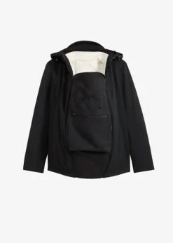 bonprix bonprix Chaqueta premamá de porteo 6 en 1 con forro polar extraíble Negro-blanco lana Online