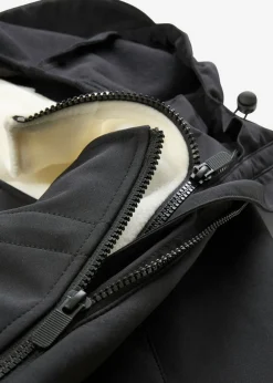 bonprix bonprix Chaqueta premamá de porteo 6 en 1 con forro polar extraíble Negro-blanco lana Online