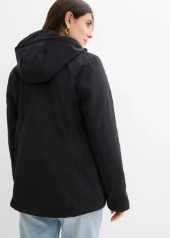 bonprix bonprix Chaqueta premamá de porteo 6 en 1 con forro polar extraíble Negro-blanco lana Online