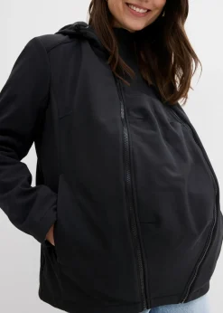 bonprix bonprix Chaqueta premamá de porteo 6 en 1 con forro polar extraíble Negro-blanco lana Online