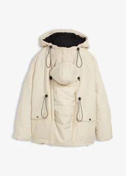bonprix bonprix Chaqueta premamá de porteo 6 en 1 con forro polar extraíble Beige-negro Hot