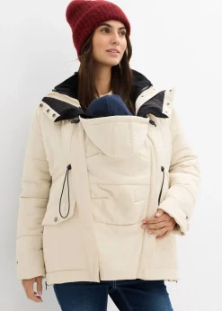 bonprix bonprix Chaqueta premamá de porteo 6 en 1 con forro polar extraíble Beige-negro Hot