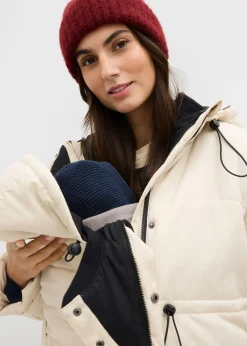 bonprix bonprix Chaqueta premamá de porteo 6 en 1 con forro polar extraíble Beige-negro Hot