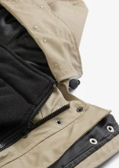 bonprix bonprix Chaqueta premamá impermeable 6 en 1 con inserto de porteo y chaqueta polar desmontable Beige-negro Outlet