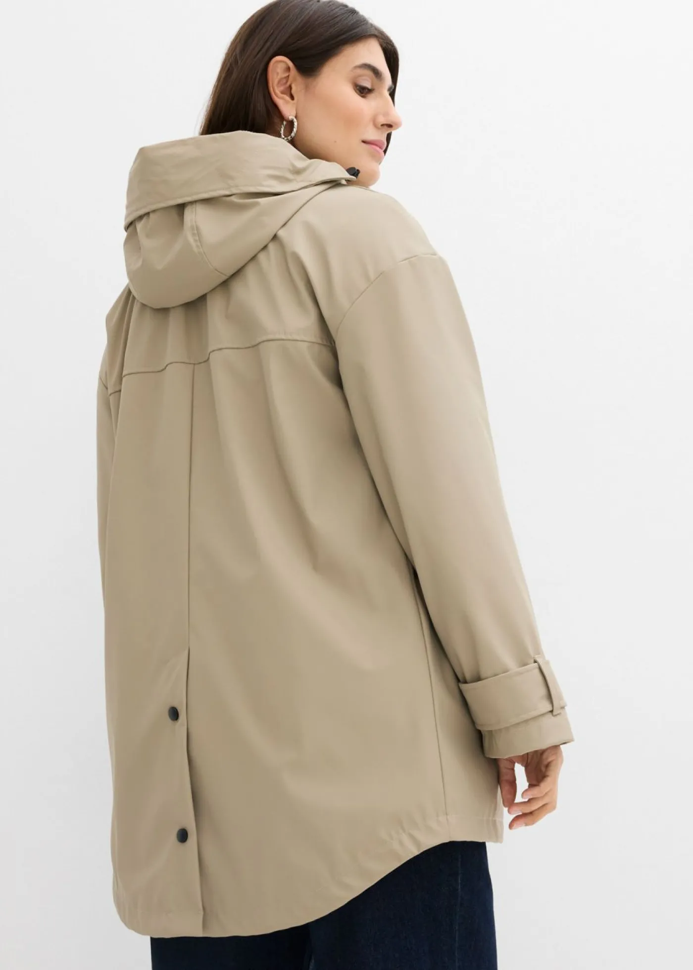 bonprix bonprix Chaqueta premamá impermeable 6 en 1 con inserto de porteo y chaqueta polar desmontable Beige-negro Outlet