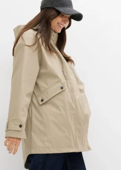 bonprix bonprix Chaqueta premamá impermeable 6 en 1 con inserto de porteo y chaqueta polar desmontable Beige-negro Outlet