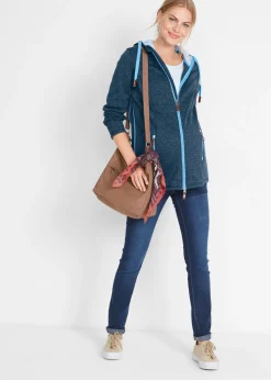 bonprix bonprix Chaqueta premamá/de porteo de tejido polar azul oscuro-azul medio moteado Best