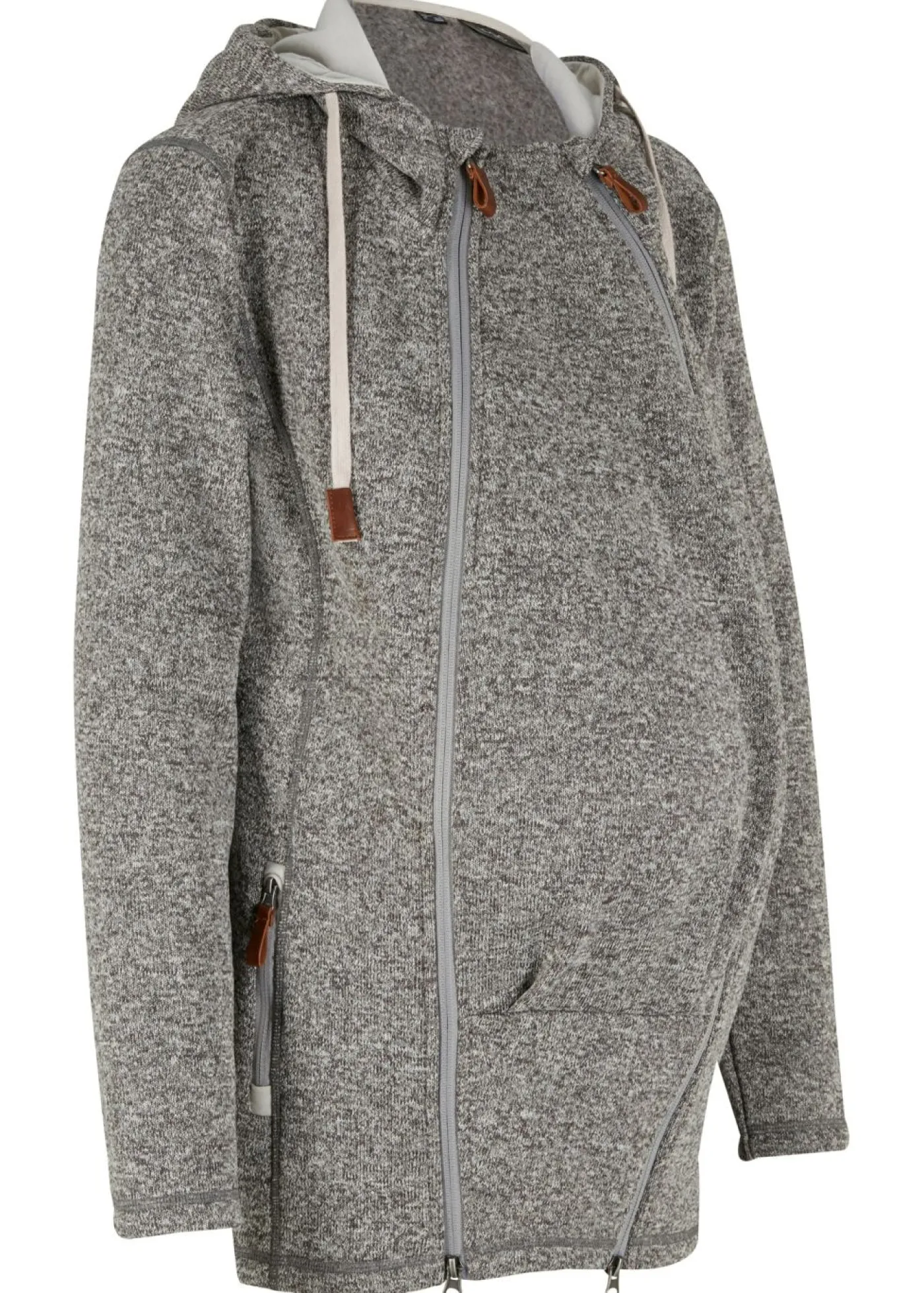 bonprix bonprix Chaqueta premamá/de porteo de tejido polar Gris pizarra/plata mate jaspeado Clearance