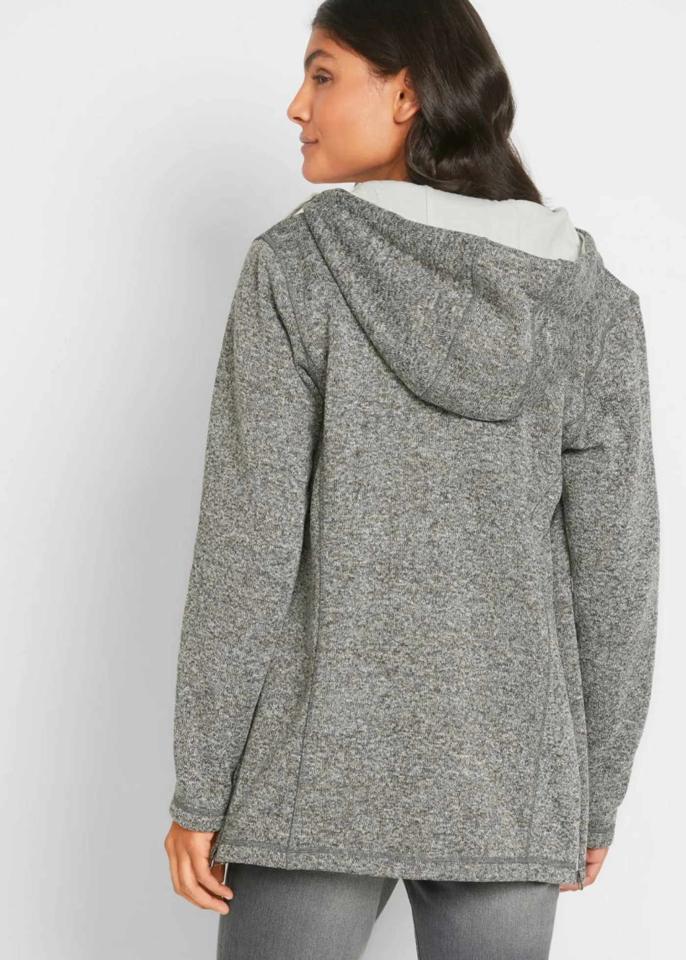 bonprix bonprix Chaqueta premamá/de porteo de tejido polar Gris pizarra/plata mate jaspeado Clearance