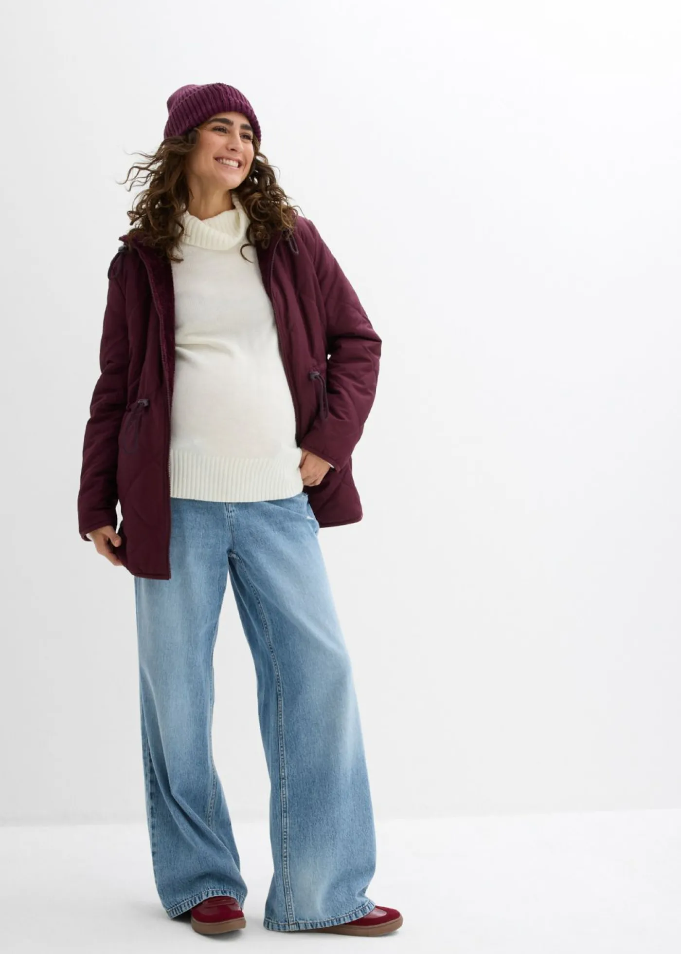 bonprix bonprix Chaqueta reversible 6 en 1 para durante y después del embarazo rojo burdeos Online