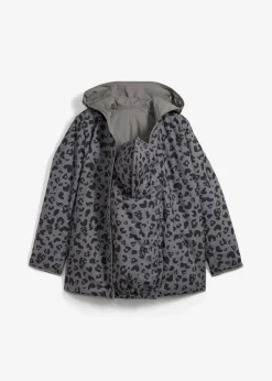 bonprix bonprix Chaqueta reversible premamá 4 en 1 con función de porteo estampado leo gris ahumado-negro Best