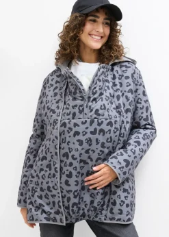 bonprix bonprix Chaqueta reversible premamá 4 en 1 con función de porteo estampado leo gris ahumado-negro Best