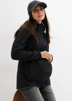 bonprix bonprix Chaqueta softshell 4 en 1 con inserto para bebé en la parte delantera y trasera Negro Best