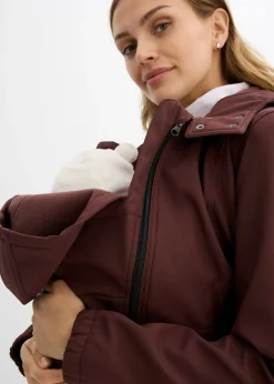 bonprix bonprix Chaqueta softshell de porteo/premamá con ancho regulable Marrón tierra New