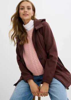 bonprix bonprix Chaqueta softshell de porteo/premamá con ancho regulable Marrón tierra New
