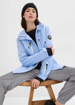 bonprix bonprix Chaqueta softshell repelente al agua Azul perla + blanco Best