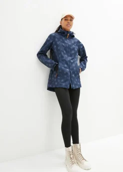bonprix bonprix Chaqueta softshell repelente al agua con patrón de flores Azul marino de flores New