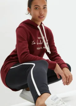 bonprix bonprix Chándal con sudadera larga y leggings (2 piezas) Rojo avellana/negro estampado Best