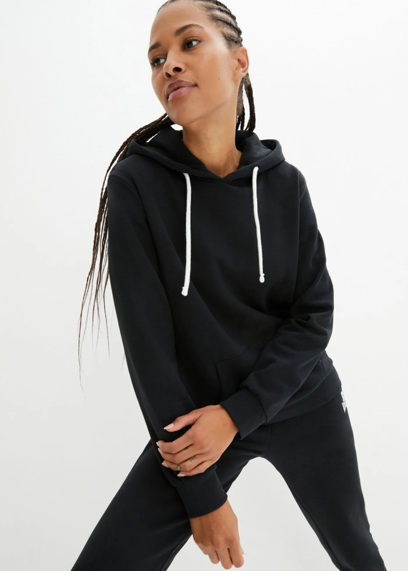 bonprix bonprix Chándal de algodón (2 piezas) Negro Clearance