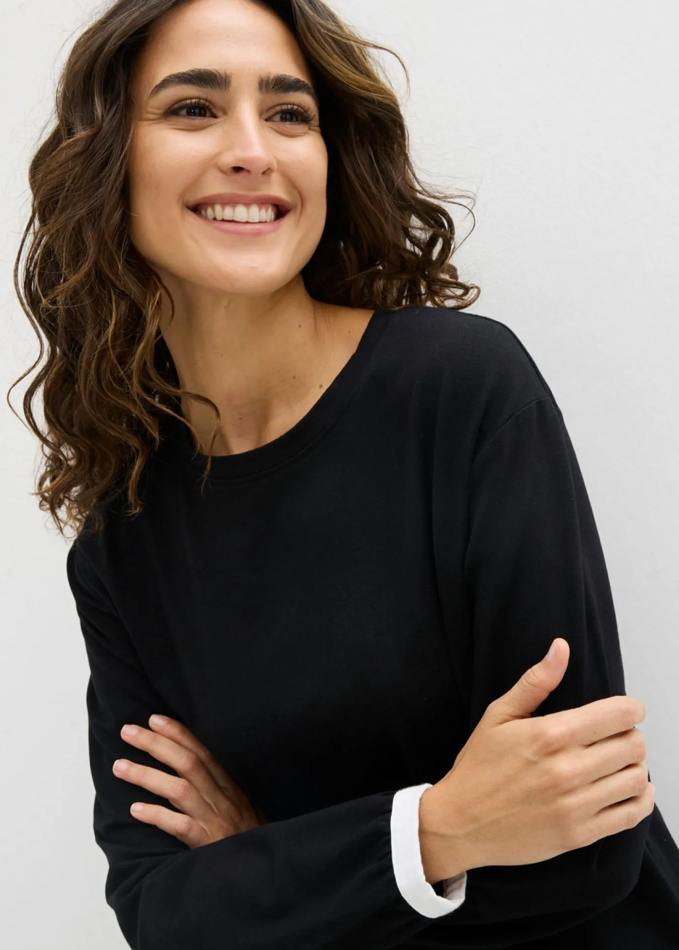 bonprix bonprix Chándal de algodón (2 piezas) Negro-blanco Outlet