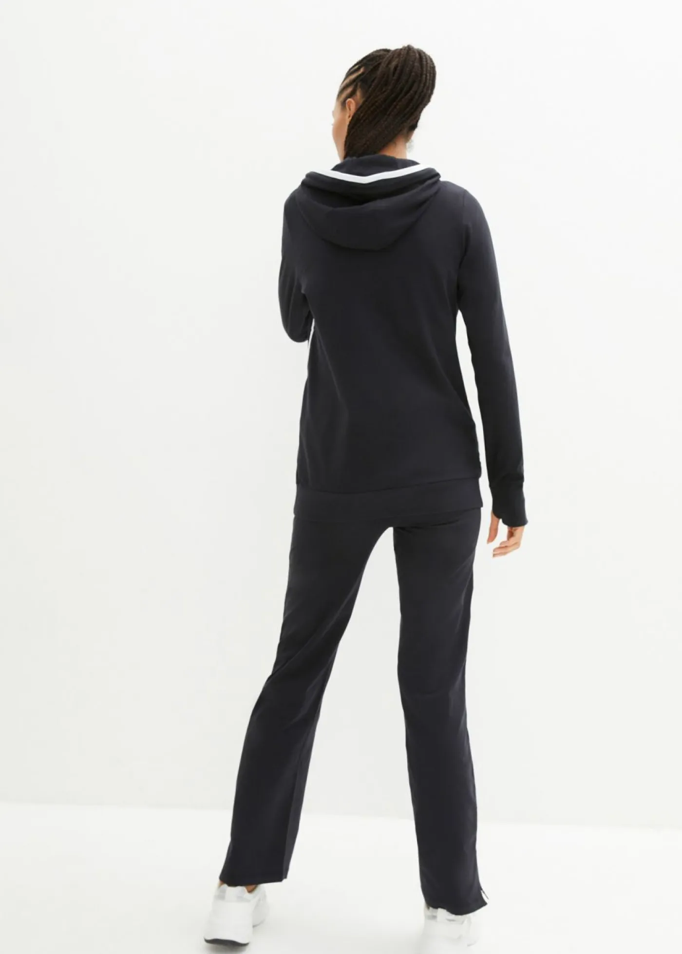 bonprix bonprix Chándal elástico de algodón (2 piezas) Negro Sale