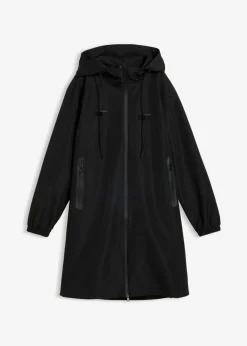 bonprix bonprix Chubasquero ligero con bolso estilo bandolera Negro Hot