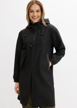 bonprix bonprix Chubasquero ligero con bolso estilo bandolera Negro Hot