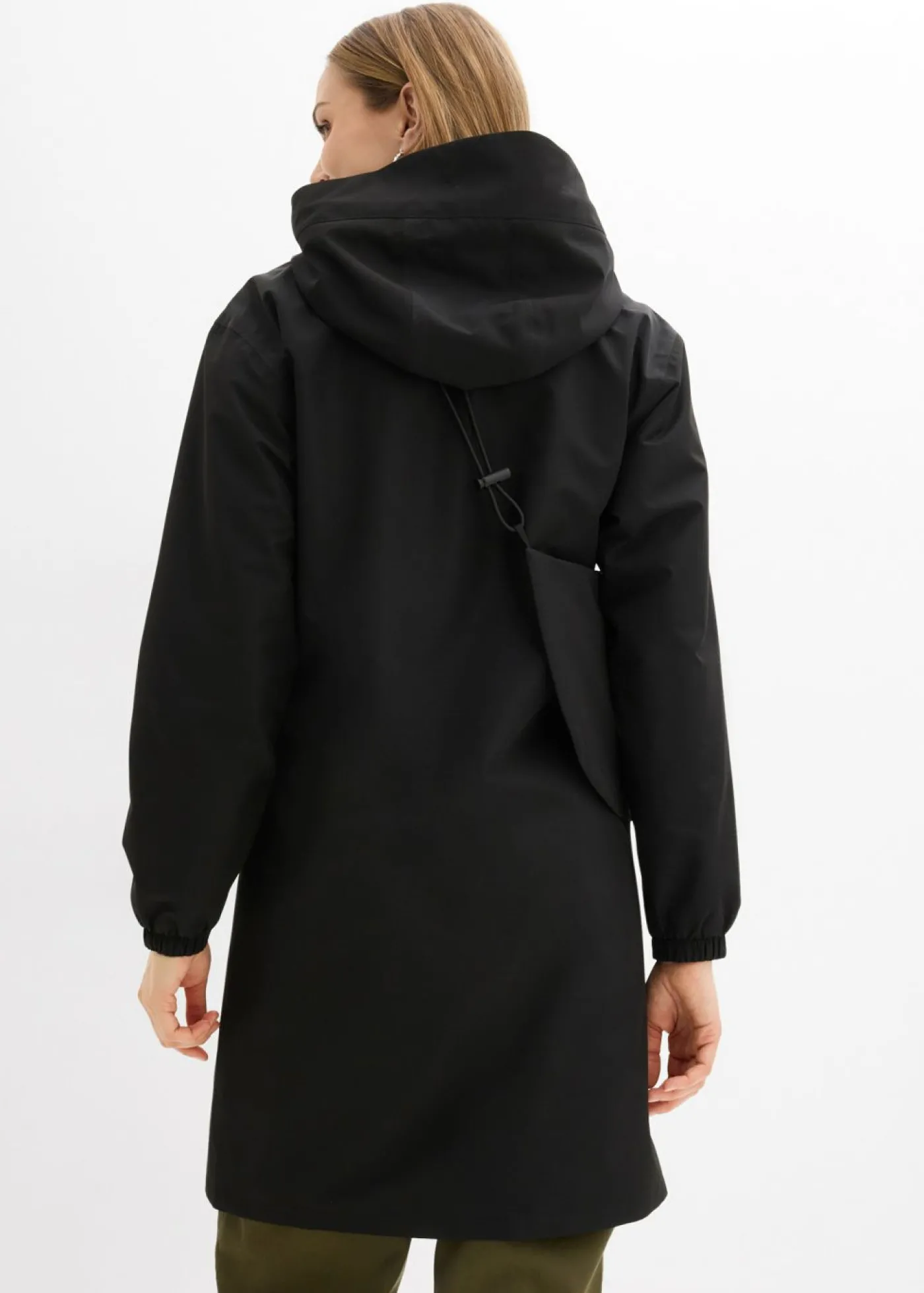 bonprix bonprix Chubasquero ligero con bolso estilo bandolera Negro Hot