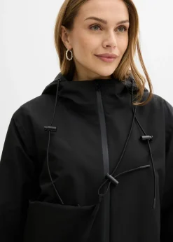 bonprix bonprix Chubasquero ligero con bolso estilo bandolera Negro Hot