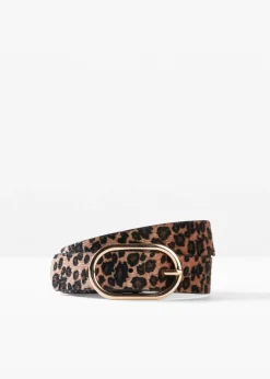 bonprix bonprix Cinturón con estampado de leopardo estampado leo beige/negro