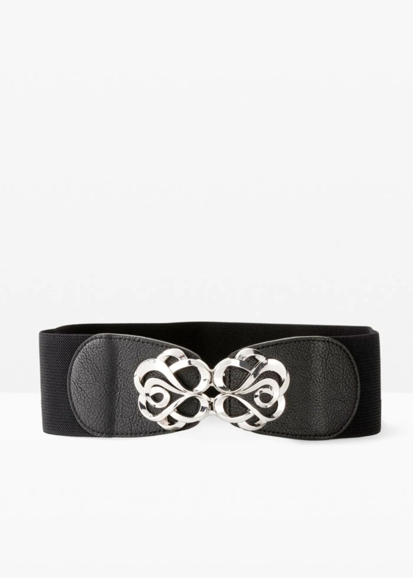 bonprix bonprix Cinturón elástico ancho Negro-plateado Online