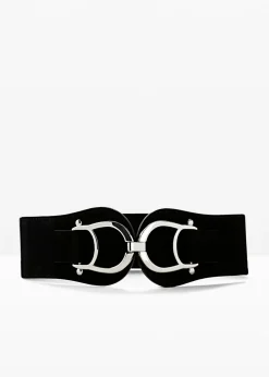 bonprix bonprix Cinturón elástico con hebilla llamativa Negro New