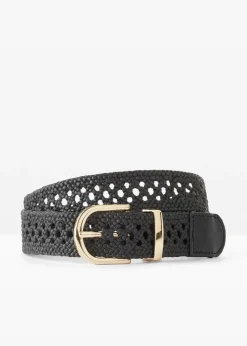 bonprix bonprix Cinturón trenzado con hebilla clásica Negro Outlet