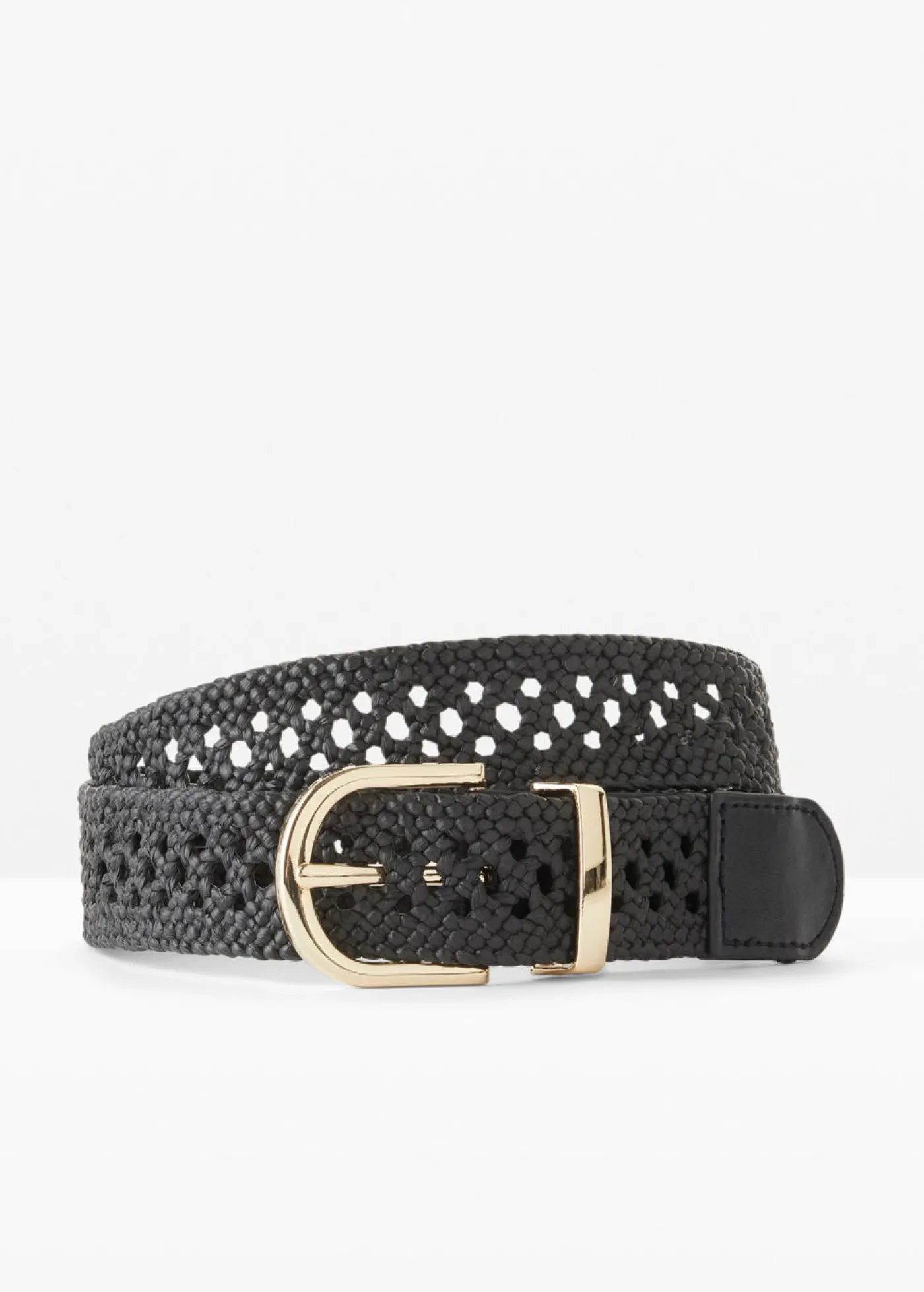 bonprix bonprix Cinturón trenzado con hebilla clásica Negro Outlet