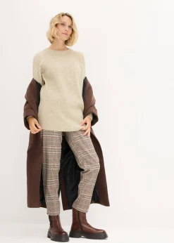 bonprix bonprix Cálido jersey premamá y de lactancia 2 en 1 Caqui nuevo Outlet