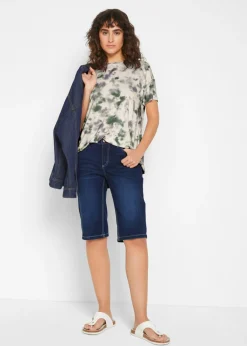 bonprix bonprix Cómoda bermuda vaquera elástica Denim desgastado Outlet