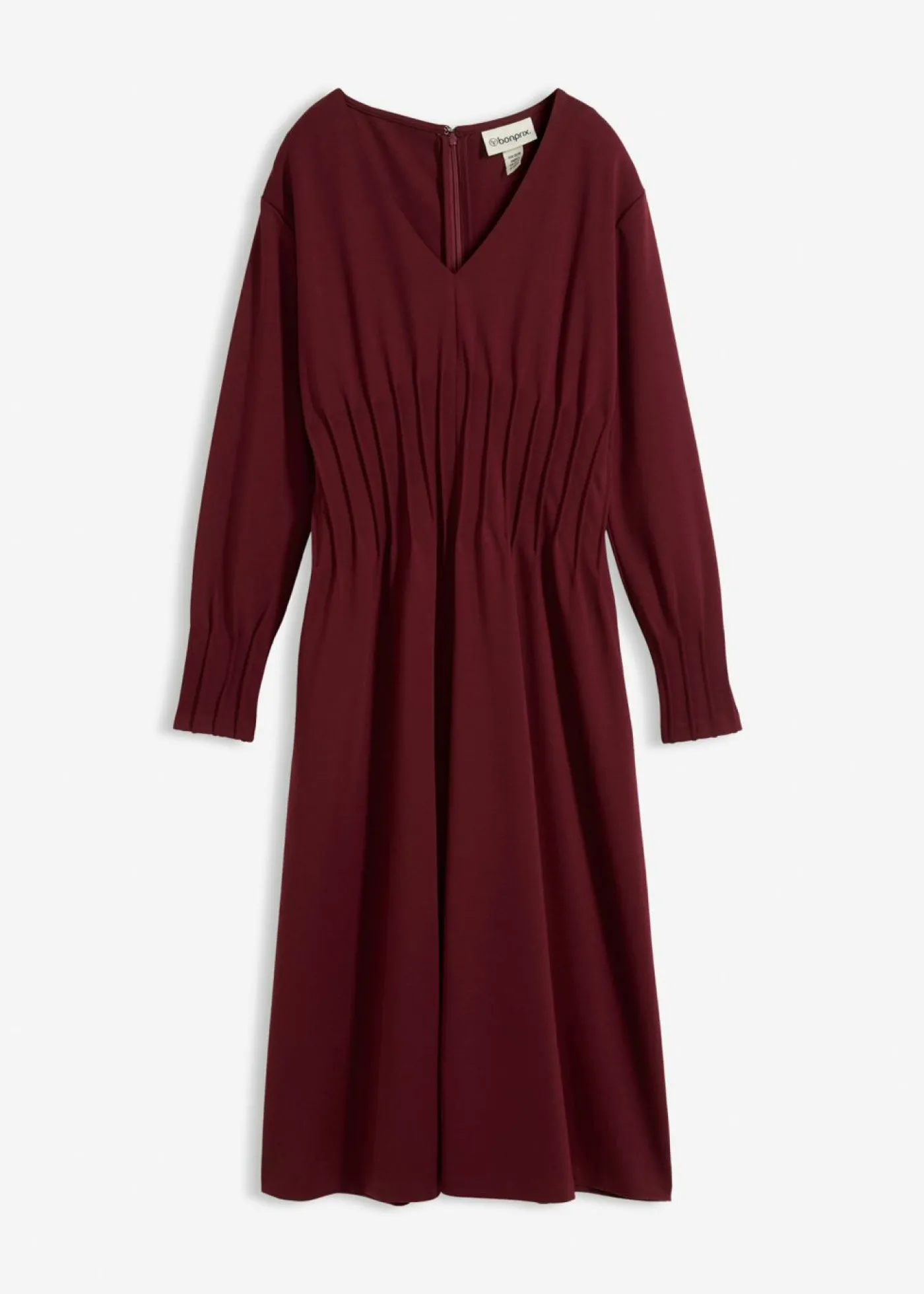 bonprix bonprix Cómodo vestido de mezcla de viscosa con pinzas decorativas rojo avellana New