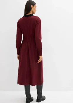 bonprix bonprix Cómodo vestido de mezcla de viscosa con pinzas decorativas rojo avellana New
