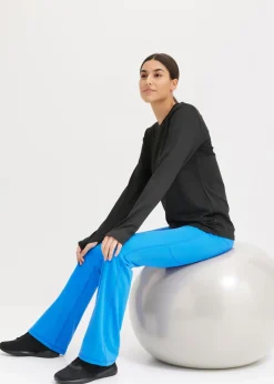 bonprix bonprix Cómodos leggings deportivos con bolsillo para móvil, corte acampanado y material de secado rápido azul horizonte Outlet