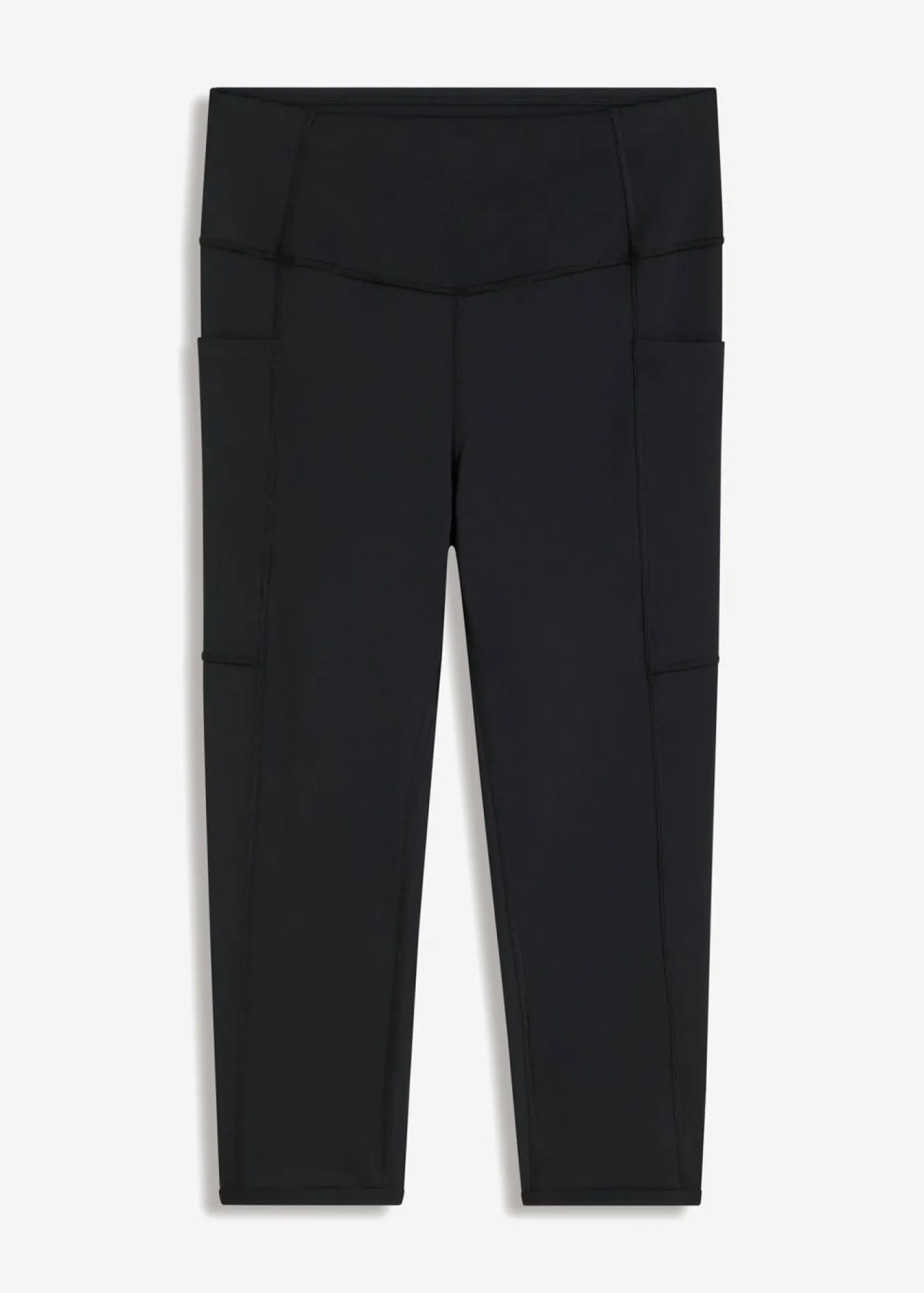 bonprix bonprix Cómodos leggings deportivos capri con bolsillo para móvil y material de secado rápido Negro Discount