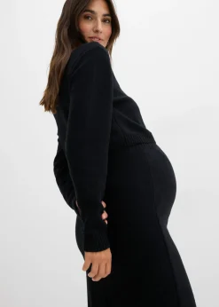 bonprix bonprix Conjunto de jersey y falda de algodón orgánico para durante y después del embarazo (2 piezas) Negro Discount