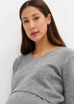 bonprix bonprix Conjunto de punto de jersey y falda para bebé gris moteado Sale