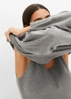 bonprix bonprix Conjunto de vestido de punto (2 piezas) Gris jaspeado Outlet