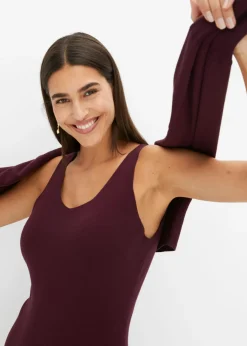 bonprix bonprix Conjunto de vestido de punto (2 piezas) rojo burdeos Discount