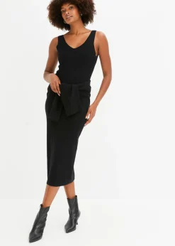 bonprix bonprix Conjunto de vestido de punto (2 piezas) Negro Sale
