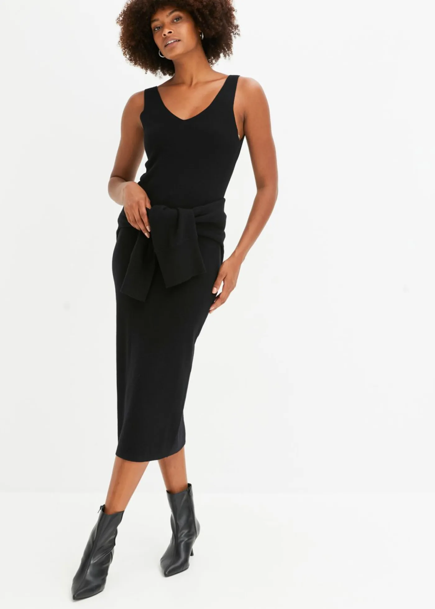 bonprix bonprix Conjunto de vestido de punto (2 piezas) Negro Sale