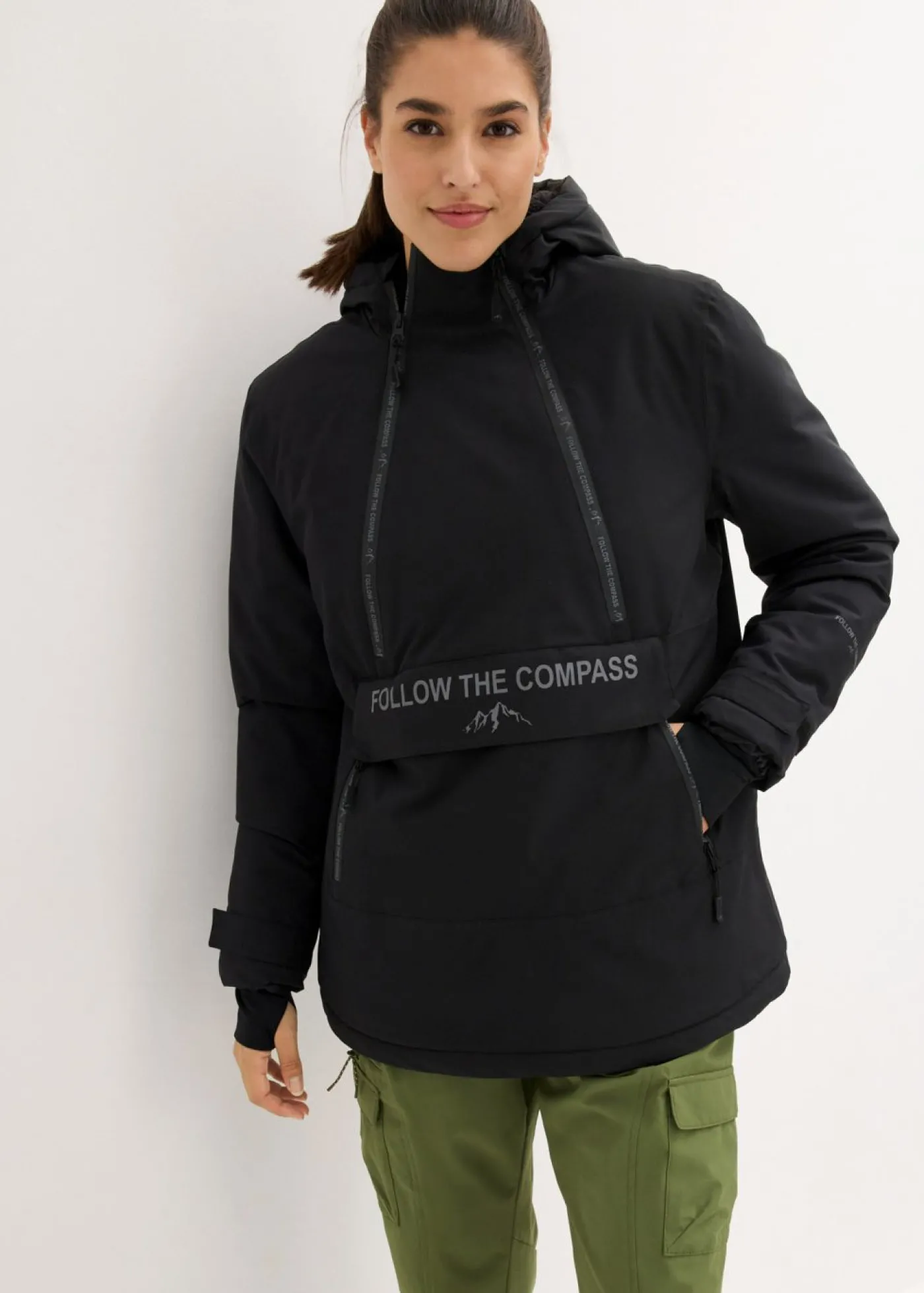 bonprix bonprix Cortavientos forrado Negro Sale