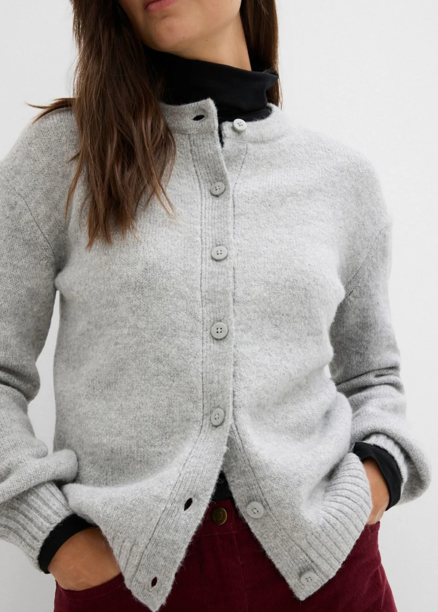 bonprix bonprix Cárdigan gris claro jaspeado moteado Online