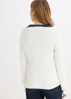 bonprix bonprix Cárdigan Blanco lana/azul marino Hot
